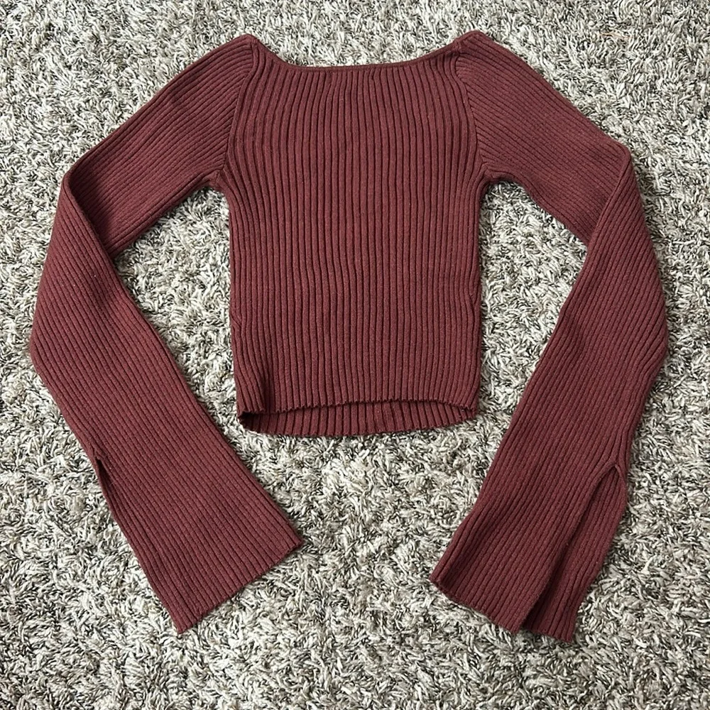 Urban Outfitters Juliet Portrait Neck Ribbed Sweater Size M
